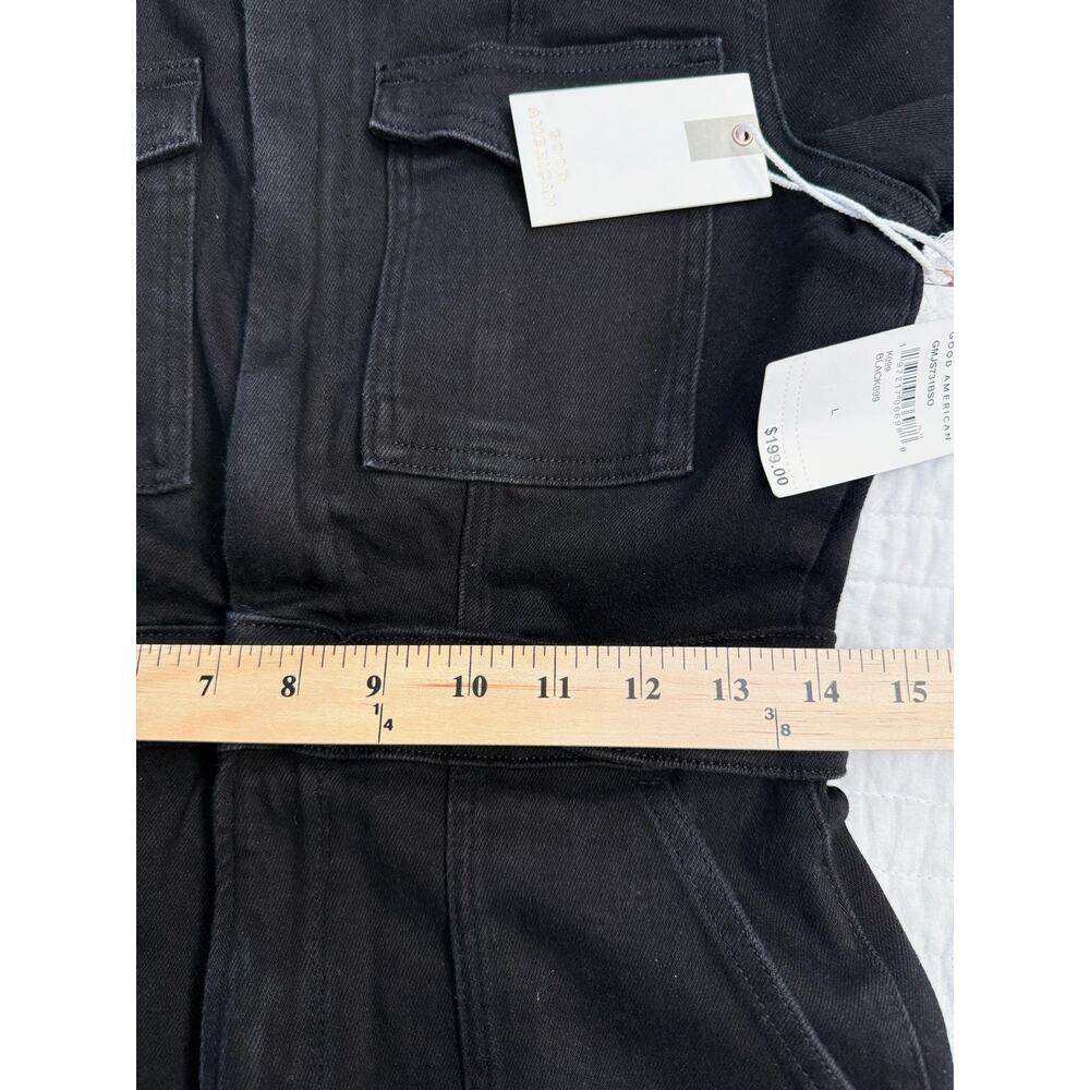 Good American Jumpsuit Women's Large Black Fit For Success Denim Utility NWT - Picture 8 of 12